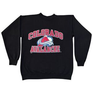 Vintage Colorado Avalanche NHL Crewneck Sweatshirt 90s Large Black Hockey USA